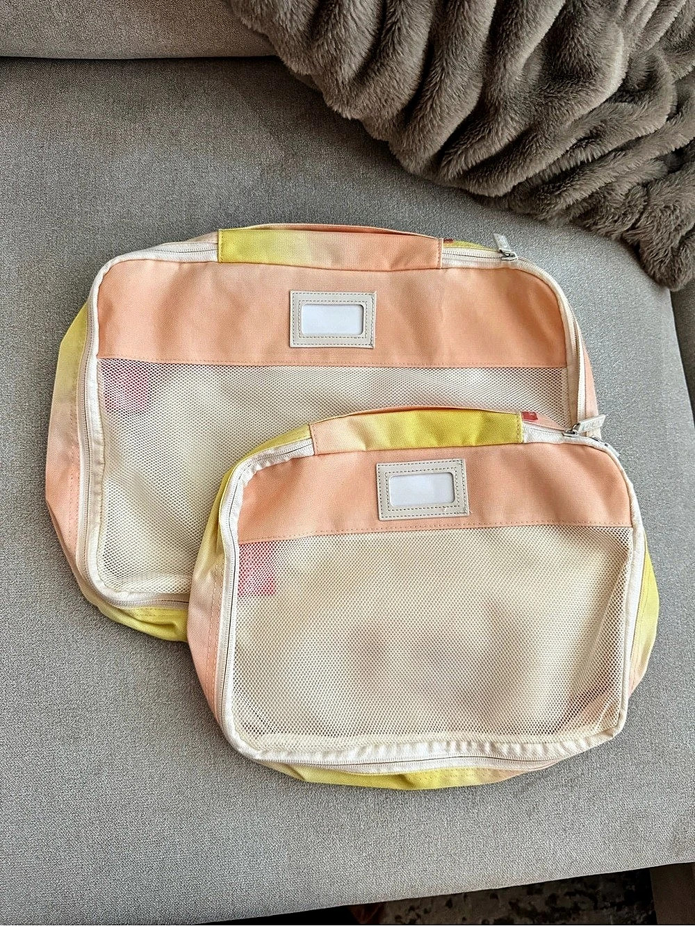 CALPAK Sunset Ombre Packing Cubes Pink & Yellow